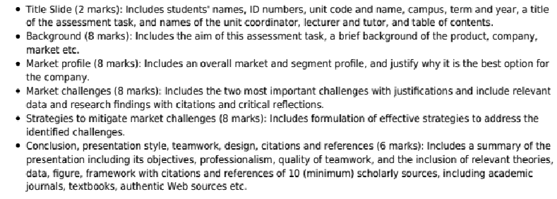 Market segment question paper image