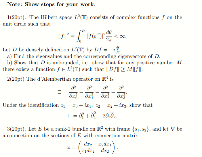 The Hilbert Space & Complex Function